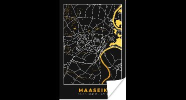 Poster Kaart - Plattegrond - Maaseik - Goud - Stadskaart - 20x30 cm