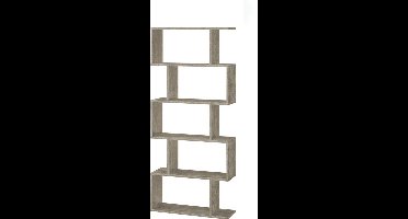 Hoppa! Songmics Boekenkast Vintage - Opbergkast - Rechthoekige Vakken - Kast Voor Boeken - Greige - 70x24x159 cm (BxDxH)