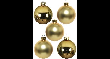 Decoris Kerstballen set - 10x stuks - goud - glas - 6 cm - glans/mat - kerstversiering