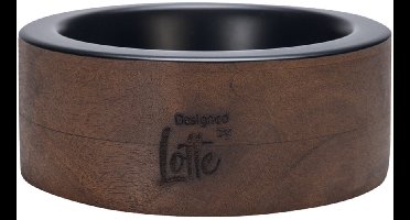 Designed by Lotte Milani - Hondenvoerbak - Hout/RVS - Zwart - 17x17x7 cm - 800 ml