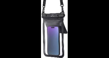 Renkforce Wasserdichte Smartphone Hülle Outdoor telefoonhoes Universeel Black, Transparant Waterdicht, Met schouderriem