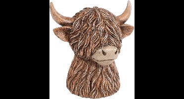 Van Manen spaarpot bruin polystone 11x11x12cm decoratief speelgoed.