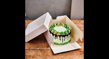 FunCakes Taartdoos met Zwanenhals en Losse Deksel - Vierkant - Wit - 40x40x15 cm - 12 Stuks