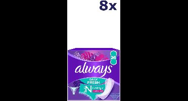 8x Always Daily Fresh - Slim Flexistyle - Inlegkruisje - Normal - 26 stuks - voordeelverpakking