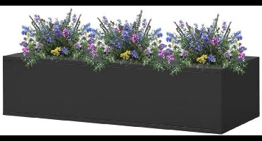 Bloembak – Plantenbak – Plantenbakje – Bloempot – Tuinbak – Stalen Bak – Antraciet – 90x40x23 cm – Duurzaam & Strak Design
