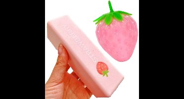 Squishy butter stick Stressbal 2 stuks - Slow rising knijpspeelgoed - Realistisch eten fidget toy - Stressbal voor stressverlichting - Leuk cadeau en party favor - Aardbei