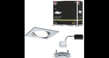 LED-inbouwlamp Nova Coin Enkele lamp zwenkbaar hoekig 84x84mm 50° Coin 6W 470lm 230V 2700K Alu gedraaid