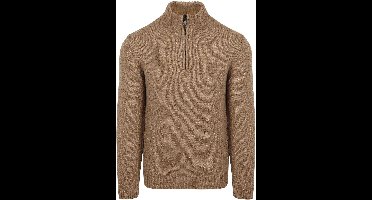 Suitable Half Zip Trui Donnegal Tweed Eco Wool Beige - Maat XL - Heren - Quarter zip - Schipperstrui met rits - Volwassen mannen