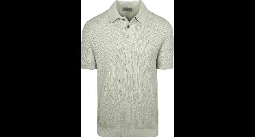 Suitable Knitted Jacquard Polo Lichtgroen - Maat M - Heren - Polo shirt Heren met Korte mouw