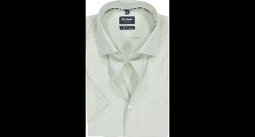OLYMP 24/7 Luxor modern fit overhemd - korte mouw - twill - limoen groen - Strijkvriendelijk - Boordmaat: 39