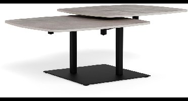 Sohome Salontafel Rori Keramiek, Met 2 verstelbare bladen - Grijs - Vierkant