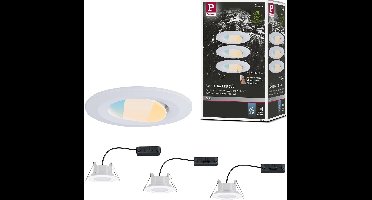 Paulmann LED Inbouwspots Calla Set van 3 - Wit Mat - IP65 - 5W per Spot - 430 lm - 230V - WhiteSwitch - Inbouwspots Badkamer