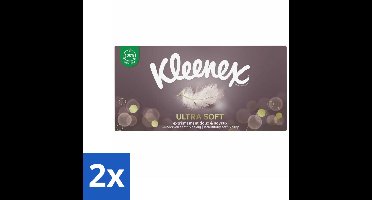 2 x Kleenex Tissues Ultra Soft 64 stuks per verpakking - Kleenex Ultrasoft Tissues - Zachte Tijden - Verkoudheid - Gezicht Opfrissen - Gevoelige Huid