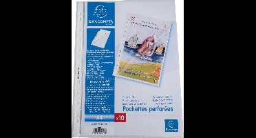 Exacompta Doos van 100 geperforeerde showtassen - zijdelingse opening - gladde PP 6/100ste - A4 - Transparant - 5800E