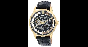 Raptor Herenhorloge van echt leer RA20408 Skeleton herenhorloge, automatisch, echt leer, 5 ATM