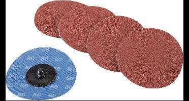 Silverline 5 delige, 75 mm snel-wissel schuurschijven set 80 korrelgrofte