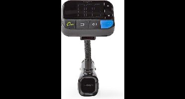 Nedis FM-Audiotransmitter voor Auto - Zwanenhals - Handsfree bellen - 1.5 " - LED-Scherm - Bluetooth - 5.0 V DC / 1.0 A / 5.0 V DC / 2.4 A - Bass boost - Google Assistant / Siri - Zwart