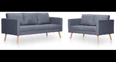 vidaXL - Bankstel - stof - donkergrijs