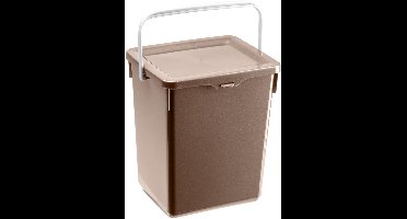Plasticforte Opbergbox of keuken GFT afval bakje - kunststof - met deksel - beige - 5 Liter - 20 x 17 x 23 cm