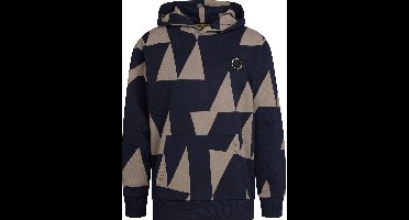 Petrol Industries - Jongens Geometrische Hoodie Lassen - Blauw - Maat 104