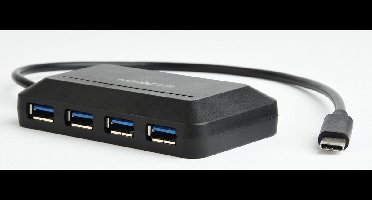 Maxxter USB C Hub 4 poorten - USB 3.1 Ultra-high data transfer snelheid tot 5000 Mbit/s, Zwart