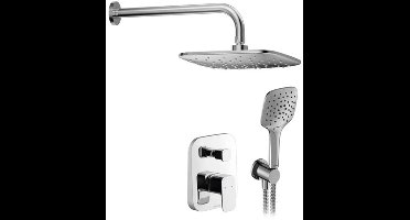 Ravak 10° - Doucheset met inbouwkraan, met hoofddouche, 25x25 cm, 3 stralen, chroom X07S012