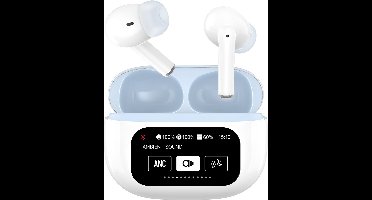 Draadloze Oordopjes Touchscreen Scherm Wit - In-Ear Oordopjes draadloos - Draadloze oortjes bluetooth - Noise cancelling ANC+ENC - Ntech