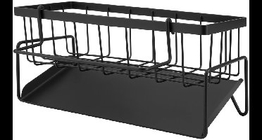 Boraboi® Veelzijdige keuken- en badkamerorganizer met sneldrogend ontwerp en handdoekhouder in zwart