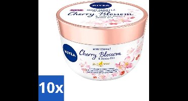 NIVEA - Bodysoufflé - Kersenbloesem & Jojobaolie - Snel Intrekkend - 200 ml - Bulkverpakking - 10 stuks