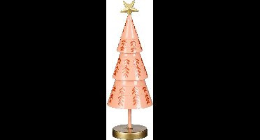 Mica Decorations Decoratie Kerstboom - H40 x Ø13 cm - IJzer - Roze