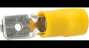 Intercable Q-serie DIN geïsoleerde vlaksteekhuls 4-6 mm² 6,3x0,8 messing - geel per 100 stuks (ICIQ668FS)