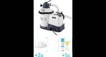 Intex 26642GS Zandfilterpomp - SX925 - 2000 liter per uur inclusief Intex Filterbollen - Geschikt voor zandfilterpomp - 29045 (2 stuks) & WAYS Testrips (1 stuks)