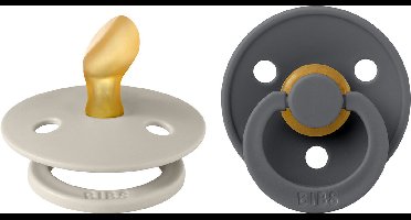 BIBS - Colour Fopspeen - Anatomisch - Maat 1 - Sand/Iron - Duopack