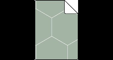 Proefstaal ESTAhome behang hexagon vergrijsd groen en wit - 26,5 x 21 cm - 139227-S