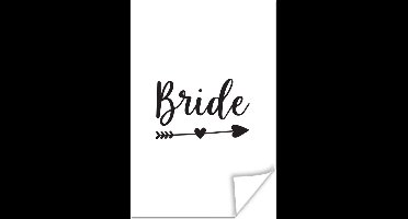 Poster Pijl door een hart met het woord "bride" op een witte achtergrond - 20x30 cm
