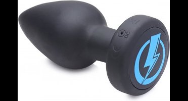 XR Brands E-Stim Pro - Silicone Vibrating Anal Plug + Remote Control black