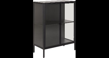 Vitrinekast Valencia Metal Zwart Klein - Giga Living