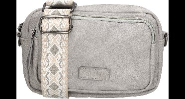 Beagles Malaga Crossbody Schoudertas met Trendy Schouderband - Handig Formaat - Ritsvakken - Dames Tas - Lichtgrijs