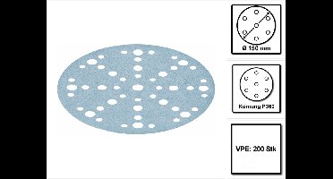 Festool STF D150/48 Slijpschijven granaat P360 150 mm 100 st. ( 1x 575171 ) voor RO 150, ES 150, ETS 150, ETS EC 150, LEX 150, WTS 150, HSK-D 150