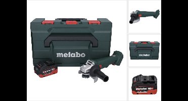 Metabo W 18 L 9-125 accu haakse slijper 18 V 125 mm + 1x accu 8,0 Ah + metaBOX - zonder oplader