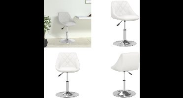 vidaXL - Eetkamerstoel - kunstleer - wit