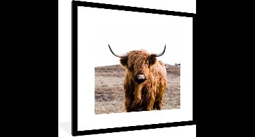 PosterMonkey - Fotolijst - Poster - Dieren - Schotse hooglander - Natuur - Koeien - Poster frame - 40x40 cm - Kader - Poster natuur - Foto met lijst - Woondecoratie - Poster Schotse hooglander