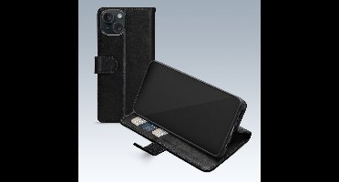 Mobilize Telefoonhoesje geschikt voor Apple iPhone 15 Plus Hoesje | Mobilize Premium Gelly Wallet Bookcase Portemonnee | Pasjeshouder voor 3 Pasjes | Telefoonhoesje voor Pinpas / OV Kaart / Rijbewijs - Zwart