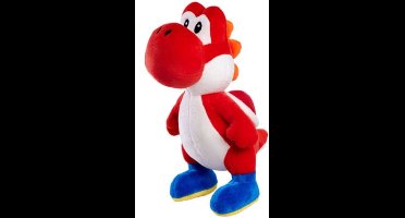 Yoshi Rood - Super Mario Pluche Knuffel 24 cm {Nintendo Mario Bros Plush Toy - Speelgoed Knuffels voor Kinderen Jongens Meisjes - Friends: Mario, Luigi, Bowser, Toad, Donkey Kong, Peach, Yoshi}