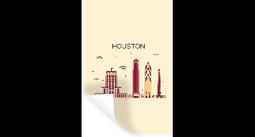 Muurstickers - Sticker Folie - Texas - Skyline - Houston - 20x30 cm - Plakfolie - Muurstickers Kinderkamer - Zelfklevend Behang - Zelfklevend behangpapier - Stickerfolie