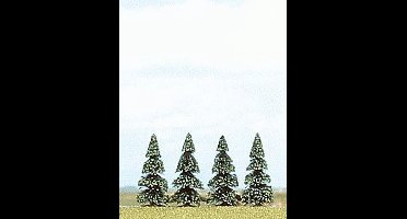 Busch - 4 Tannen, 55mm H0 (Bu6100) - modelbouwsets, hobbybouwspeelgoed voor kinderen, modelverf en accessoires