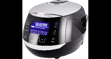 RVV® Rijstkoker - Rijststoompan - Koker - Zwart en Ziver - 6 Multicookfuncties - Zwart en zilver ‎39cm x 29cm x 24cm