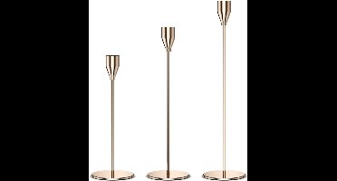 Staafvormige kandelaars, vintage decoratieve kandelaars - Franse gouden set [dikke voet]