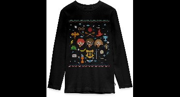 Harry Potter Ugly Christmas Chibi | Lelijk Kerstmis Premium T-Shirt Tiener Met Lange Mouwen