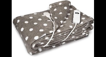 RVV® Elektrische deken 2 persoons - Elektrische deken - Deken - Donkergrijs met Stippen - ‎180cm x 130cm x 3cm